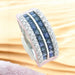 Bague 55 Bague bandeau or blanc diamants saphirs 58 Facettes AA 1676