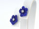 Boucles d'oreilles Boucles d'oreilles en or blanc ornées d'une fleur précieuse bleue et de gros diamants 58 Facettes 2263