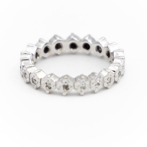 Bague 47 Bague Alliance Or blanc Diamant 58 Facettes 1740946CN