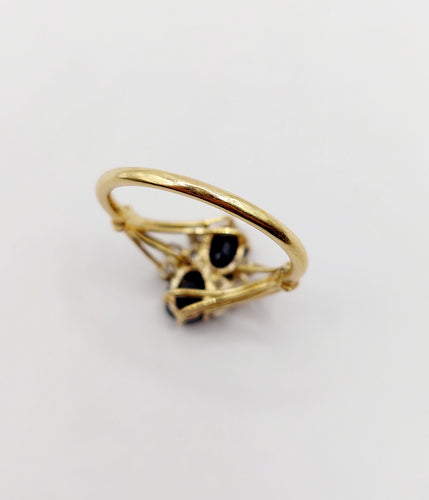 Bague 57.5 Bague vintage toi et moi or jaune 18k saphirs et diamants 58 Facettes A06136