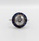 Bague 57.5 Bague cible art deco or blanc 18k diamant taille ancienne 2,40 carat et saphirs calibrés (circa 1920) 58 Facettes A06140