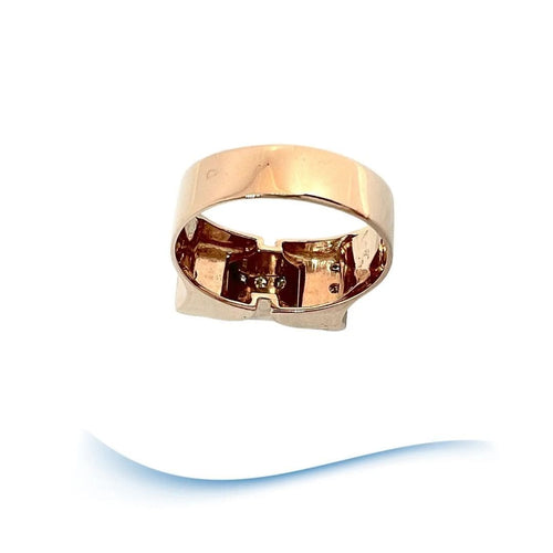 Bague Bague Tank ancienne "pont à livre ouvert "des années 40-50 Diamants Or 18 K 58 Facettes AA 1700