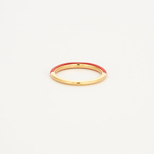 Bague 53 Bague or jaune céramique rouge 58 Facettes 3131750