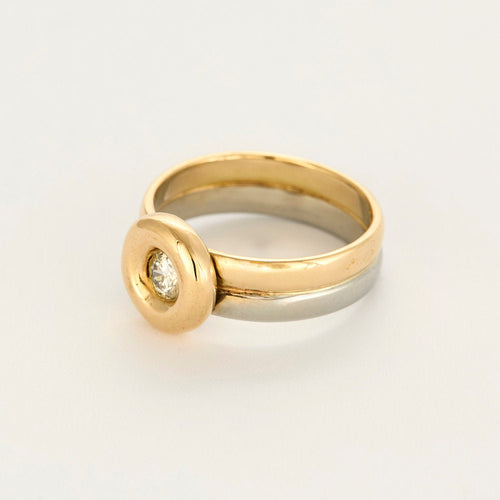 Bague 49,5 Bague en or deux tons et diamants 58 Facettes REU1218
