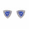 Boucles d'oreilles Puces Or blanc Tanzanite, Diamant