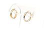 Boucles d'oreilles Boucles d'oreilles "créoles" contemporaines en or jaune et blanc 18 carats 58 Facettes B696