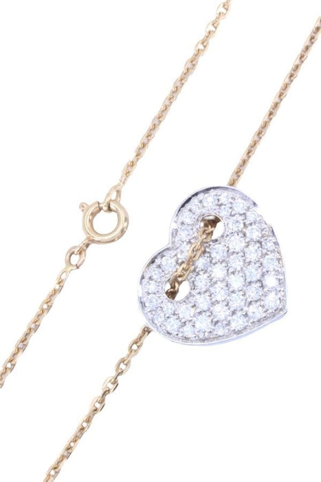 Collier Collier coeur or jaune, or blanc et diamant 58 Facettes 059431