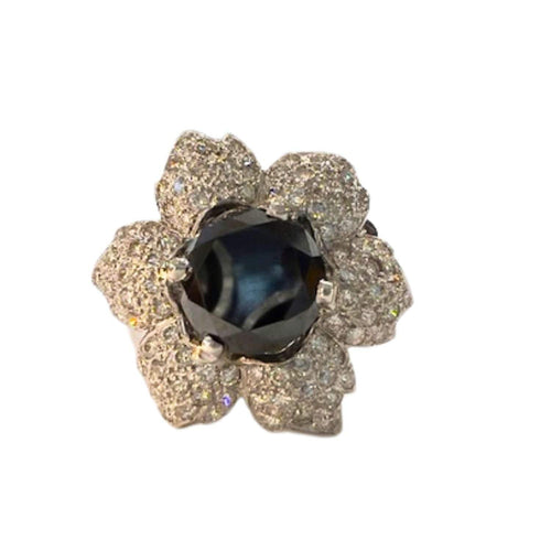 Bague 53 BAGUE DE DESIGN CONTEMPORAIN DU 20E SIÈCLE en OR 18 KT avec DIAMANTS. 58 Facettes Q233B