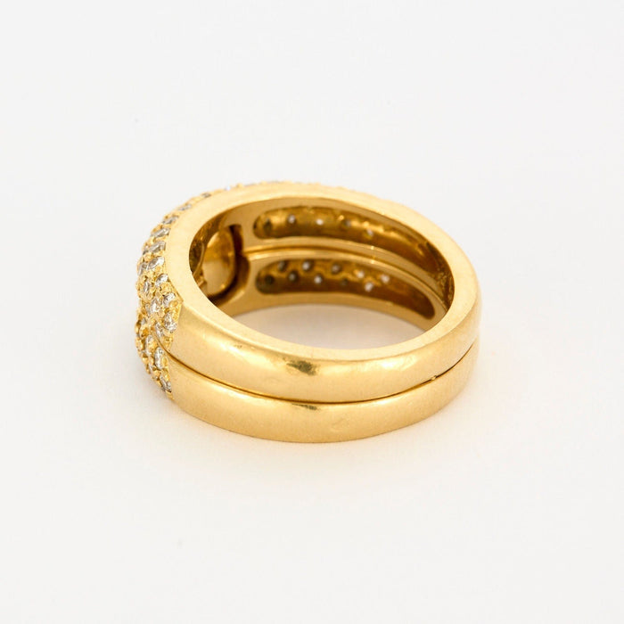 Bague 53 A.ROURE - « CHUT….JE T’AIME » - Bague ouvrante or jaune et diamants 58 Facettes GU09