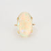 Bague 54 Bague Or Jaune Cabochon d'Opale Blanche 58 Facettes