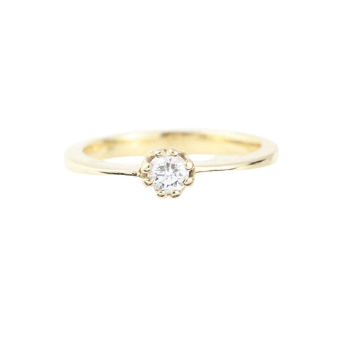 Bague 55 Solitaire en or jaune avec diamant taille brillant 58 Facettes 130003