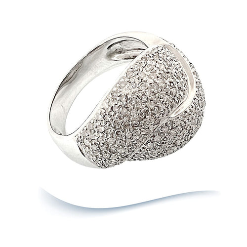 Bague 63.5 Bague or blanc, diamants total 2 carats 58 Facettes AA 1701