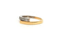 Bague 60 Bague contemporaine en or jaune et blanc 18 carats sertie de diamants 58 Facettes B511