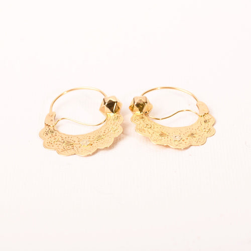 Boucles d'oreilles Boucles d'oreilles créoles savoyardes trois ors 58 Facettes