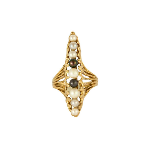 Bague 52 Bague or jaune et perles 58 Facettes FON19512