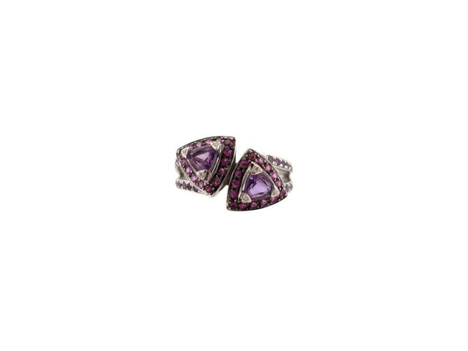 Bague 52 bague MAUBOUSSIN subtile dualite t52 amethyste diamants or blanc 18k 58 Facettes 267691
