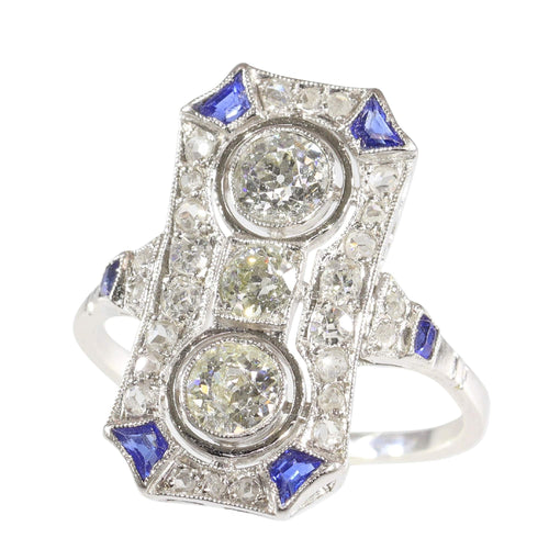 Bague 55 Héritage de demain : une bague de fiançailles en diamant Art déco des années 1920 58 Facettes 16342-0163