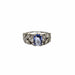 Bague 51 Bague en platine 850, diamants et saphir bleu naturels 58 Facettes CA-RI-LEAF-PLBSD