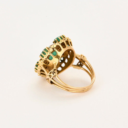 Bague 49 Bague or jaune, émeraudes et diamants 58 Facettes 240057