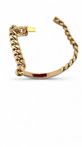 Bracelet Gourmette identité en or jaune 18 carats 58 Facettes