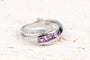 Bague 55 Bague or blanc, améthystes et diamants 58 Facettes BG-NE352-107