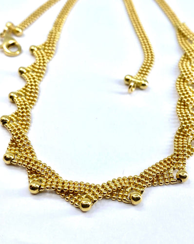 Collier Collier en or jaune 18 carats à décor de petites boules 58 Facettes AB528