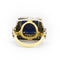 Bague Bague carrée en or 8 carats et argent avec lapis-lazuli et diamants en rosette de 0,80 carat 58 Facettes 22304