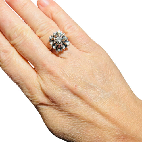 Bague 52 Bague "étoile" or blanc diamants 58 Facettes 7872 A