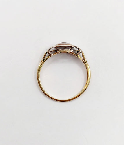 Bague 49.5 Bague Art Déco or deux tons, diamant 58 Facettes A05340