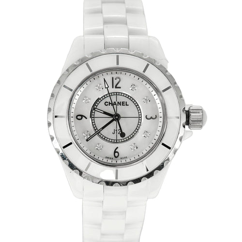 Montre CHANEL- J12 - Montre en céramique blanche. 58 Facettes 250278