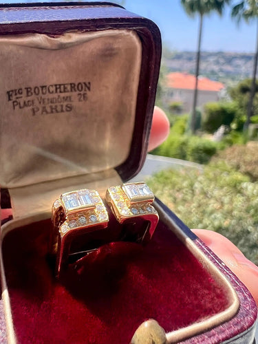 Bague 48 Jean Vendôme - Bague Carrée en Or Jaune et Diamants 58 Facettes 245