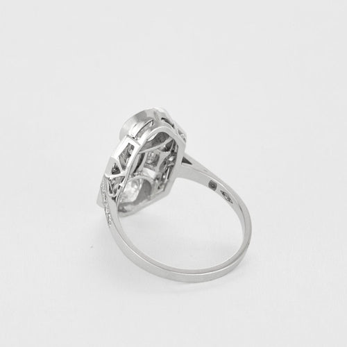 Bague 56 Bague or blanc et diamants 58 Facettes LJ24-161