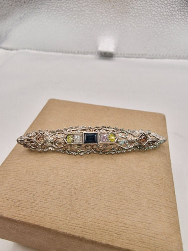 Broche Broche vintage en or blanc sertie de diamants fantaisie, années 1980 58 Facettes