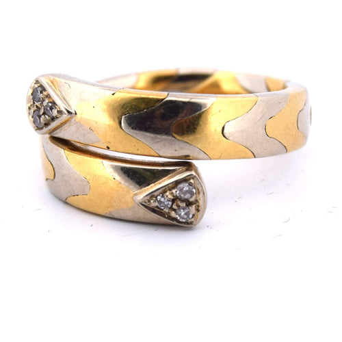 Bague 51 Bague vintage en or jaune et diamants des années 80 58 Facettes