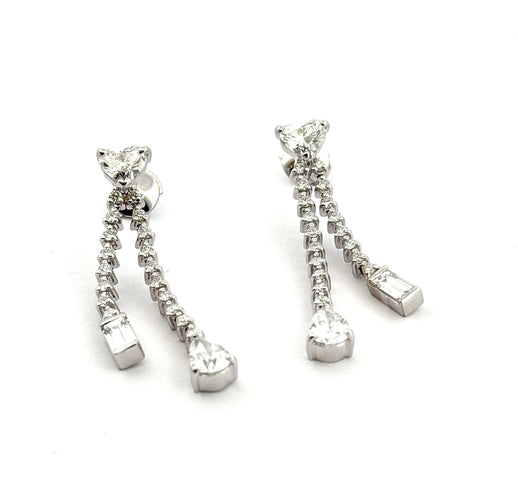 Boucles d'oreilles Boucles d’oreilles pendantes or et diamants naturels 58 Facettes