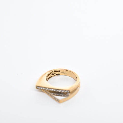 Bague 54 RAINBOW K - Bague or jaune, or blanc et diamants 58 Facettes 85787