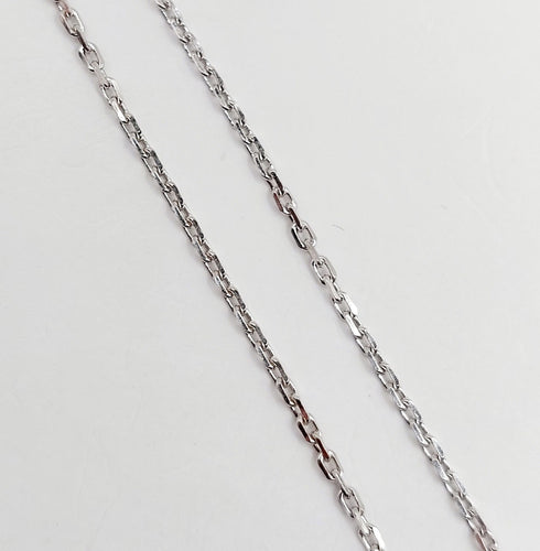 Chaîne vintage or blanc maille forçat 58 Facettes A06230