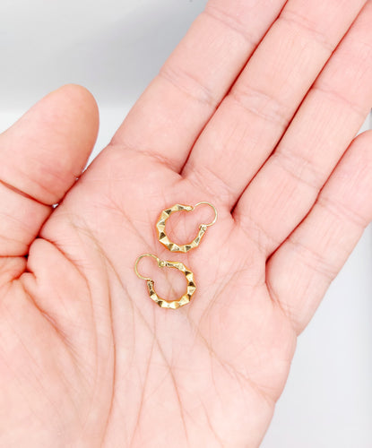 Boucles d'oreilles Petites créoles Art Déco or rose 58 Facettes A06265