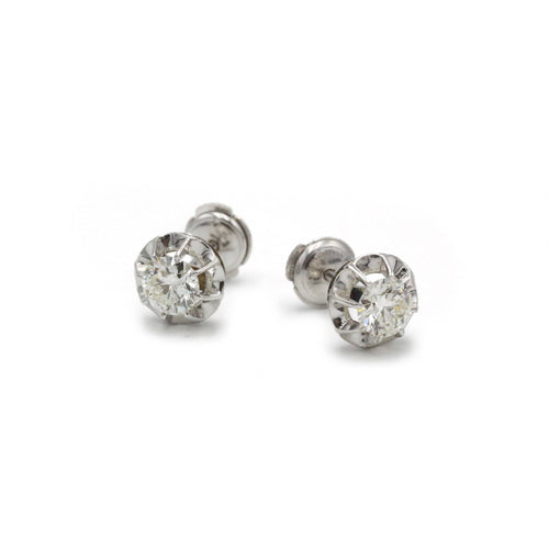 Boucles d'oreilles Boucles d'oreilles - Or blanc, Platine et diamants 58 Facettes 250226R