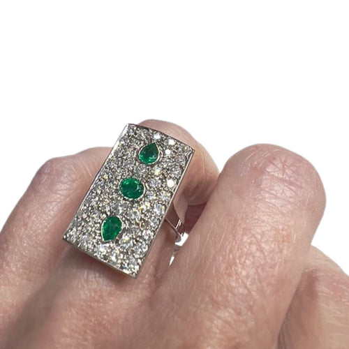 Bague Bague Art Déco émeraudes diamants 58 Facettes Q288A(739)