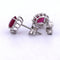 Boucles d'oreilles Boucles d'oreilles en or avec diamants et rubis 58 Facettes