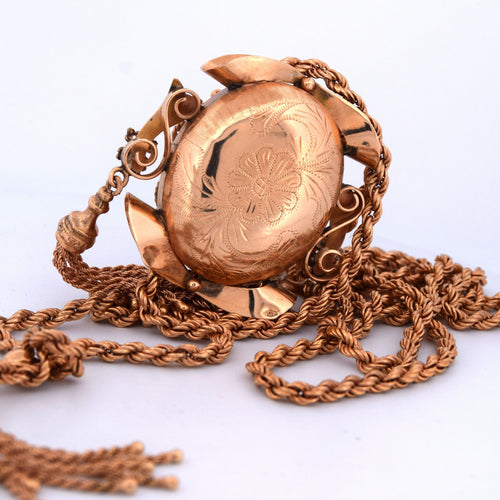 Collier Collier ancien avec camée corail en or 14k et diamants 58 Facettes CL115