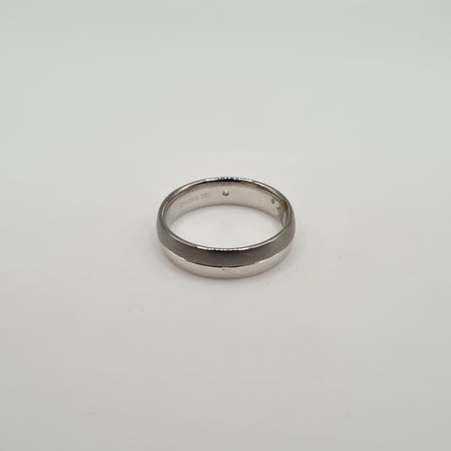 Bague 54.5 Alliance or blanc 18 carats sertie d’un diamant naturel 58 Facettes