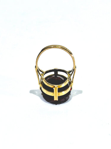 Bague 48 Bague en or champagne 18 carats et grenat 58 Facettes