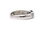 Bague 54 Bague contemporaine en or blanc 18 carats et saphir, diamants taille brillant 58 Facettes 23175
