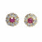 Boucles d'oreilles Clous d'oreilles antiques victoriens en diamant avec rubis naturels 58 Facettes 22130-0196