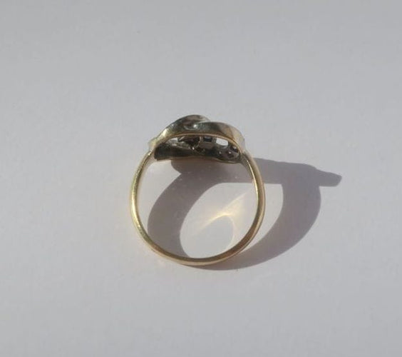 Bague 51 Bague de promesse deux ors, diamant, saphir naturel 58 Facettes