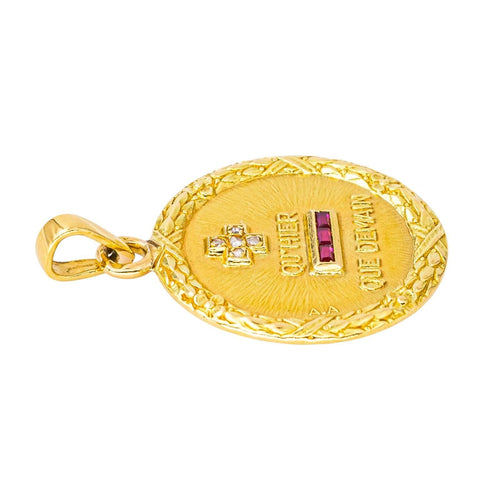 Pendentif Augis  Pendentif  Médaille   Or jaune Diamant, Rubis 58 Facettes 4418511CN