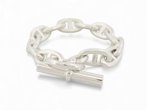 Bracelet bracelet HERMES chaine d'ancre gm h101672b 12 maillons argent 70gr 58 Facettes 271653