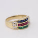 Ring 54 Ring Yellow gold Diamonds Emeralds Sapphires Ruby 58 Facettes E360498C